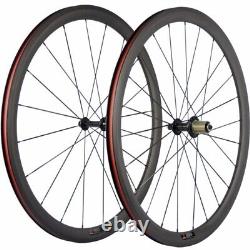 700C Clincher Carbon Wheelset With Basalt Brake Surface Carbon Road Bike Wheels