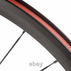 700C Clincher Carbon Wheelset With Basalt Brake Surface Carbon Road Bike Wheels