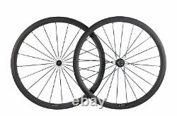 700C Clincher Carbon Wheelset With Basalt Brake Surface Carbon Road Bike Wheels