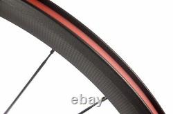 700C Clincher Carbon Wheelset With Basalt Brake Surface Carbon Road Bike Wheels