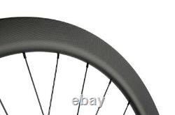 700C Cyclocross Road Disc Brake Bike Carbon Wheelset 50mm Center Lock QR Type