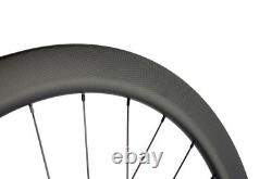 700C Cyclocross Road Disc Brake Bike Carbon Wheelset 50mm Center Lock QR Type
