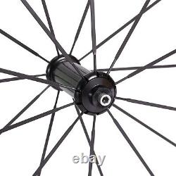 700C Depth 80mm Carbon Fiber Road Bike Wheels City Bicycle Wheelset Clincher