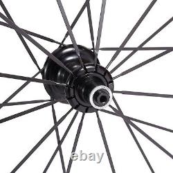 700C Depth 80mm Carbon Fiber Road Bike Wheels City Bicycle Wheelset Clincher