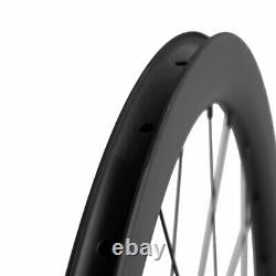 700C Disc Brake Carbon Wheelset 45mm Road Bike Clincher 25mm Wheels THRU AXLE