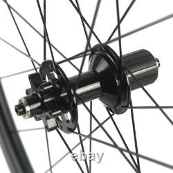 700C Disc Brake Wheelset 38mm Front+Rear Carbon Wheels Road Bicycle QR/THRU AXLE