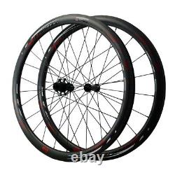 700C Fiber Carbon Wheels Road Bicycle Wheelset V/C Brakes 50/40/55/ Direct-pull