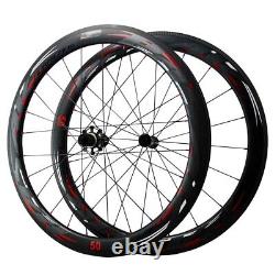 700C Fiber Carbon Wheels Road Bicycle Wheelset V/C Brakes 50/40/55/ Direct-pull