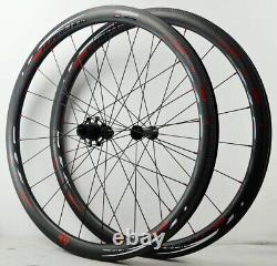 700C Fiber Carbon Wheels Road Bicycle Wheelset V/C Brakes 50/40/55/ Direct-pull