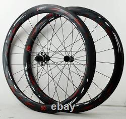 700C Fiber Carbon Wheels Road Bicycle Wheelset V/C Brakes 50/40/55/ Direct-pull