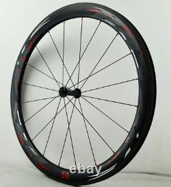 700C Fiber Carbon Wheels Road Bicycle Wheelset V/C Brakes 50/40/55/ Direct-pull