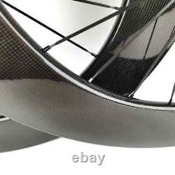 700C Fixed Gear Track Bicycle Carbon Wheels Single Speed Wheelset with Hub