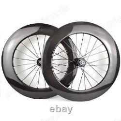 700C Fixed Gear Track Bicycle Carbon Wheels Single Speed Wheelset with Hub