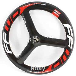 700C Fixed Gear Track Road Bicycle Carbon 5 Spokes Wheelset Clincher Five Spoke