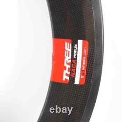 700C Fixed Gear Track Road Bike Carbon Fibre 3 Spokes Bicycle Tri-spoke Wheelset