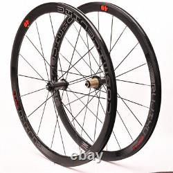 700C Flat Spokes 40mm Ultra-light Road Bike WheelSet Carbon Tube City Wheels