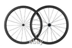 700C Full Carbon Fiber Depth 38mm Road Bicycle Wheelset Clincher 3k Matte