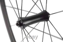 700C Full Carbon Fiber Depth 38mm Road Bicycle Wheelset Clincher 3k Matte