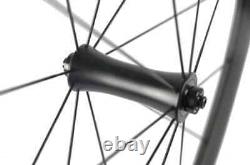 700C Full Carbon Fiber Depth 38mm Road Bicycle Wheelset Clincher 3k Matte