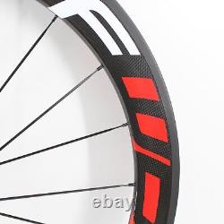 700C Full Carbon Fibre Road Bike Wheelset Tubular Clincher Tubeless Rims Wheels