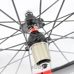 700C Full Carbon Fibre Road Bike Wheelset Tubular Clincher Tubeless Rims Wheels