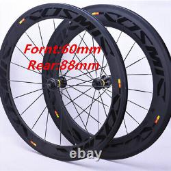 700C Full Carbon Wheelset 60/88mm V Brake QR Road Bicycle Clincher Wheels 20/24H