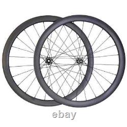 700C Gravel/Road Bike Carbon Wheels 35mm Deep 28mm Wide Tubular Straight Pull