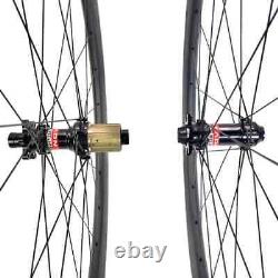 700C Gravel/Road Bike Carbon Wheels 35mm Deep 28mm Wide Tubular Straight Pull