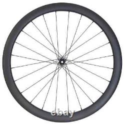 700C Gravel/Road Bike Carbon Wheels 35mm Deep 28mm Wide Tubular Straight Pull