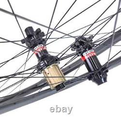 700C Gravel/Road Bike Carbon Wheels 35mm Deep 28mm Wide Tubular Straight Pull