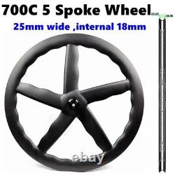 700C NEW carbon five spoke wheels Road Bike 5 Spoke Carbon track/TT cycle WHEELS
