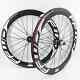 700c Road Bike 3k Carbon Wheels Rim Bicycle Wheelset Thru Axle Disc Brake Hub