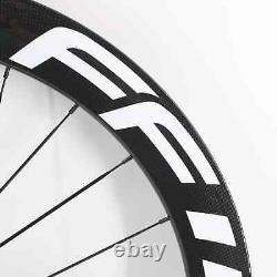 700C Road Bike 3K Carbon Wheels Rim Bicycle Wheelset Thru Axle Disc Brake Hub