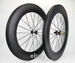 700C Road Bike Carbon Fiber Wheels Depth 38/50/60/88mm V Brake Clincher/Tubular