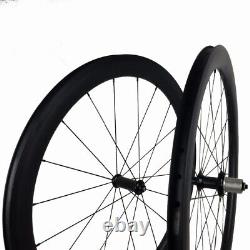 700C Road Bike Carbon Fiber Wheelset 23mm Width 50mm Depth U Shape Clincher