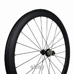 700C Road Bike Carbon Fiber Wheelset 23mm Width 50mm Depth U Shape Clincher