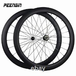 700C Road Bike Carbon Fiber Wheelset 23mm Width 50mm Depth U Shape Clincher