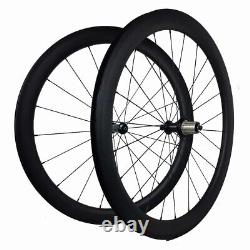 700C Road Bike Carbon Fiber Wheelset 23mm Width 50mm Depth U Shape Clincher