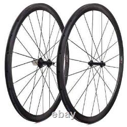 700C Road Bike Carbon Fiber Wheelset 25mm Wide 38mm Depth Tubuless Bike Wheels