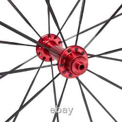 700C Road Bike Carbon Fiber Wheelset 25mm Wide 38mm Depth Tubuless Bike Wheels