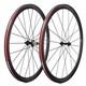 700c Road Bike Carbon Fiber Wheelset 38x23/25mm With Basalt Brake Surface Hub