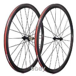 700C Road Bike Carbon Fiber Wheelset 38x23/25mm with Basalt Brake Surface Hub