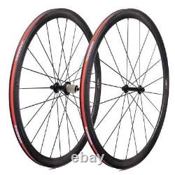 700C Road Bike Carbon Fiber Wheelset 38x23/25mm with Basalt Brake Surface Hub