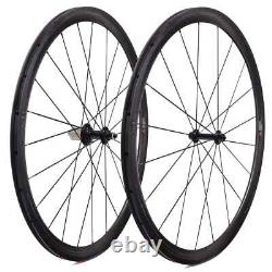 700C Road Bike Carbon Fiber Wheelset 38x23/25mm with Basalt Brake Surface Hub