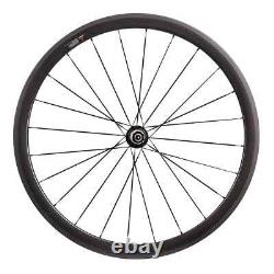 700C Road Bike Carbon Fiber Wheelset 38x23/25mm with Basalt Brake Surface Hub