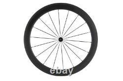 700C Road Bike Carbon Fiber Wheelset Clincher Basalt Braking Surface 50x25mm