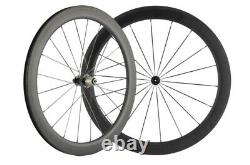 700C Road Bike Carbon Fiber Wheelset Clincher Basalt Braking Surface 50x25mm