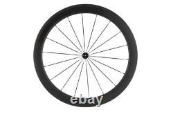 700C Road Bike Carbon Fiber Wheelset Clincher Basalt Braking Surface 50x25mm