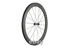 700C Road Bike Carbon Fiber Wheelset Clincher Basalt Braking Surface 50x25mm