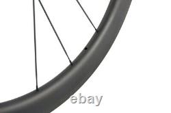 700C Road Bike Carbon Fiber Wheelset Clincher Basalt Braking Surface 50x25mm